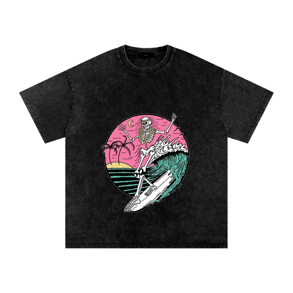 Snow Washed Oversized Cotton T-Shirt