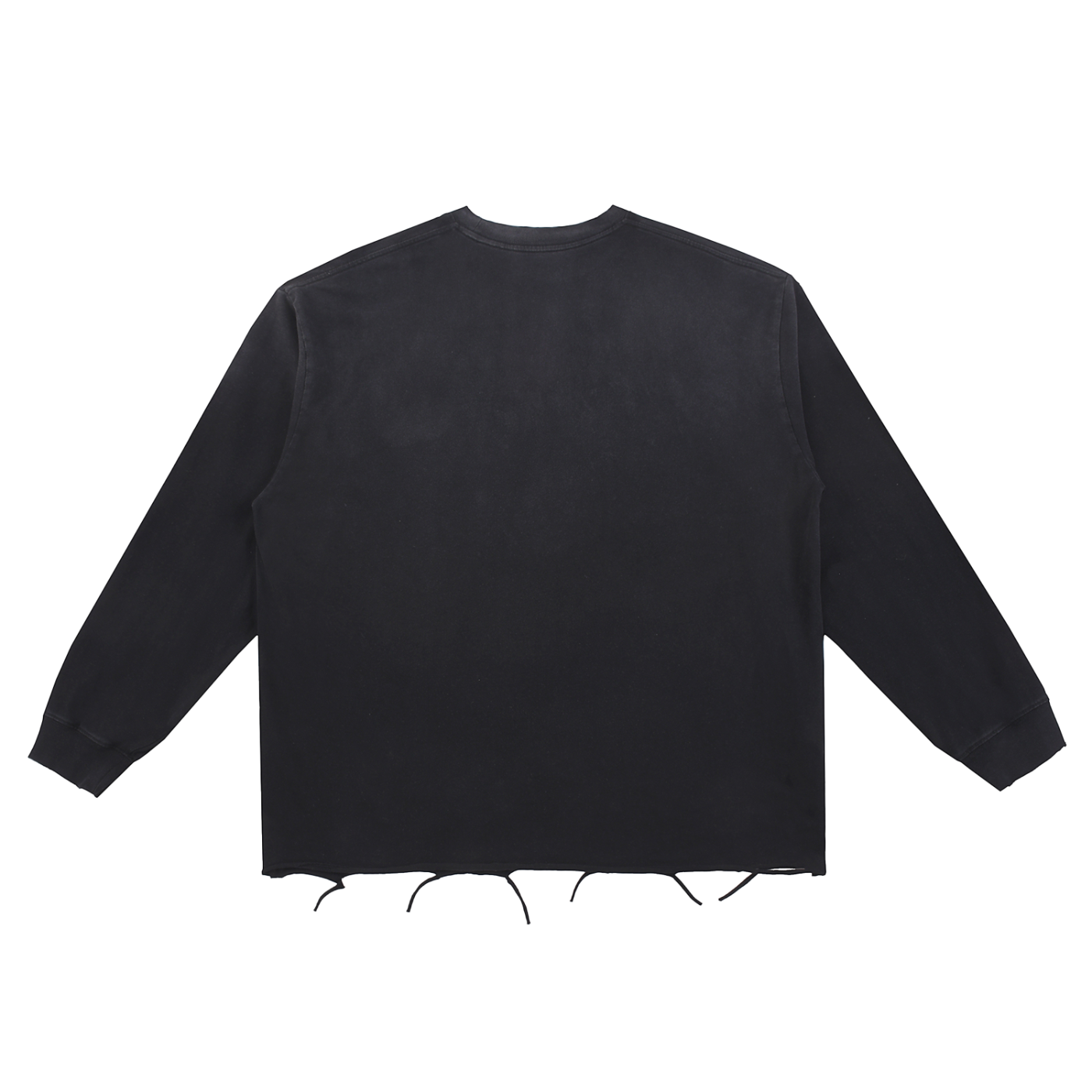 Snow Wash Raw Edge Cotton T-Shirt