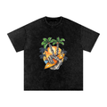 Snow Washed Oversized Cotton T-Shirt