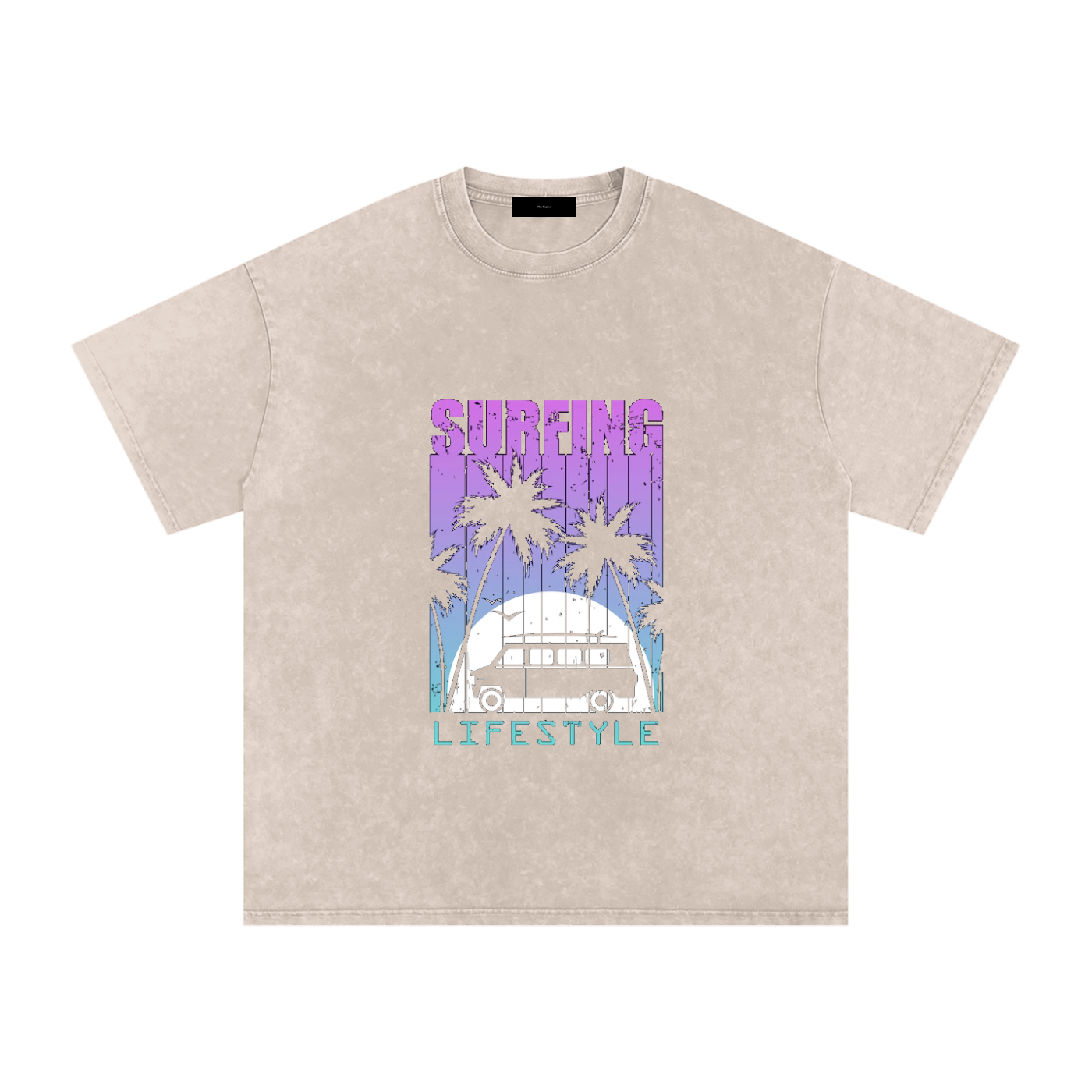 Snow Washed Oversized Cotton T-Shirt