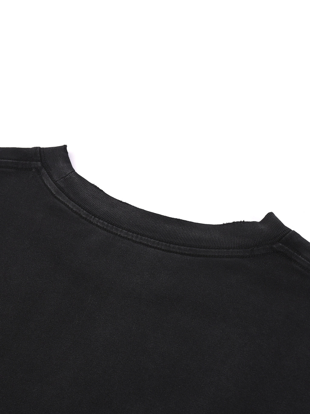Snow Wash Raw Edge Cotton T-Shirt